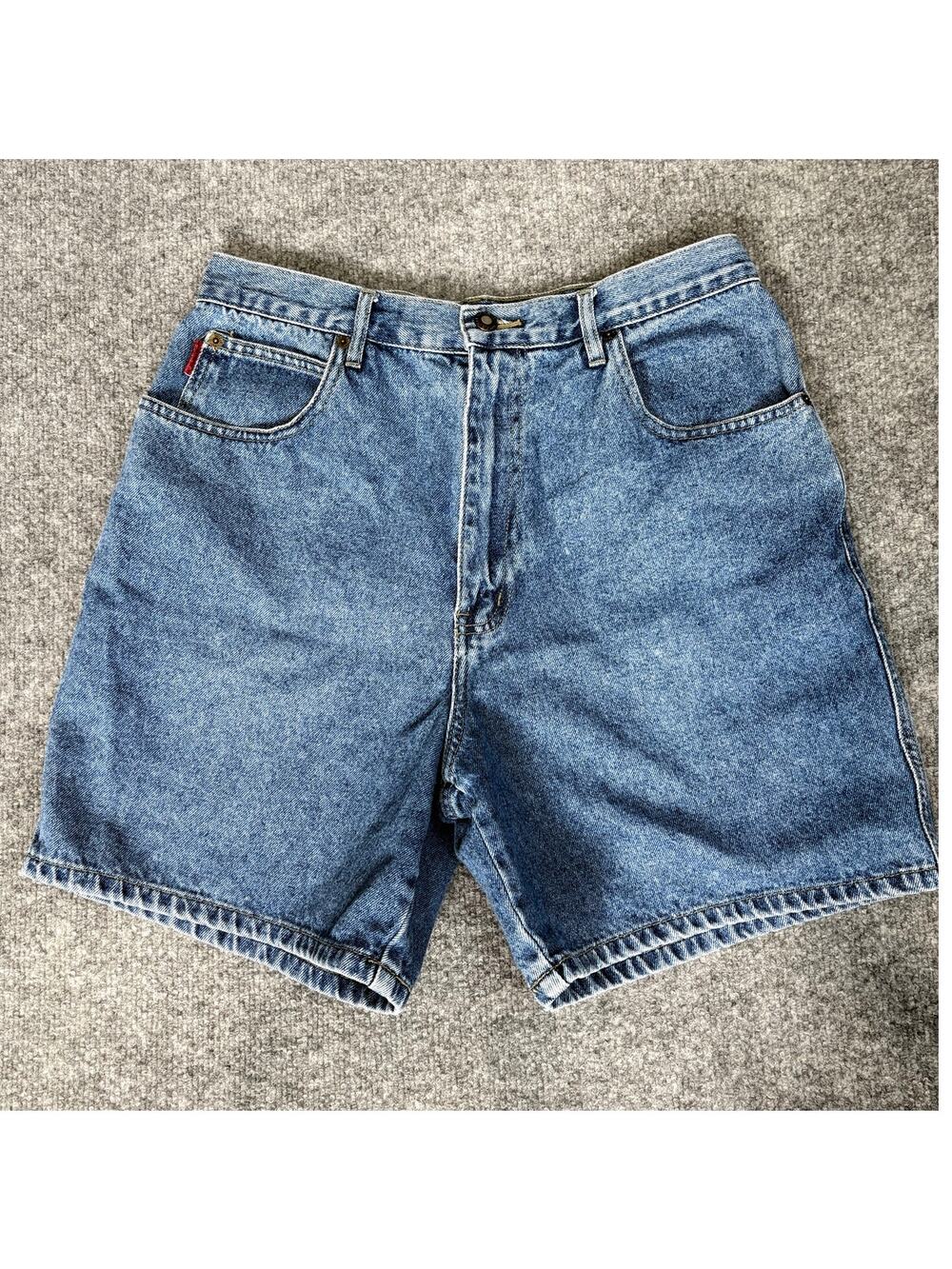 Vintage Women's Bugle Boy Jean Shorts 14 High Rise 100% Cotton USA 31.5 Waist